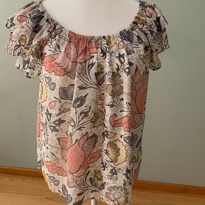 The Loft floral flowing shimmer top size MP
